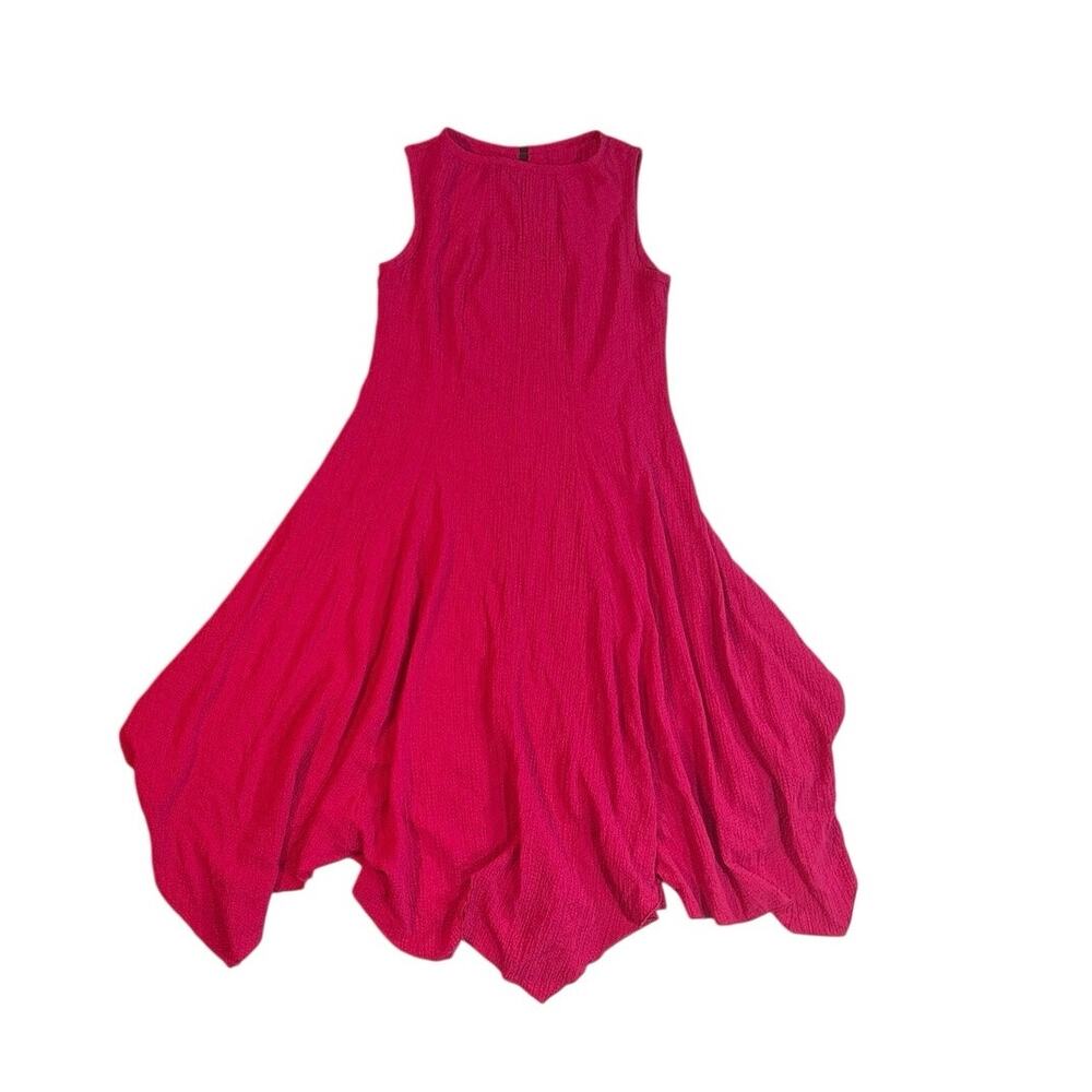 Dress Vintage IC by Connie K Fuchsia Handkerchief Hem Large USA
